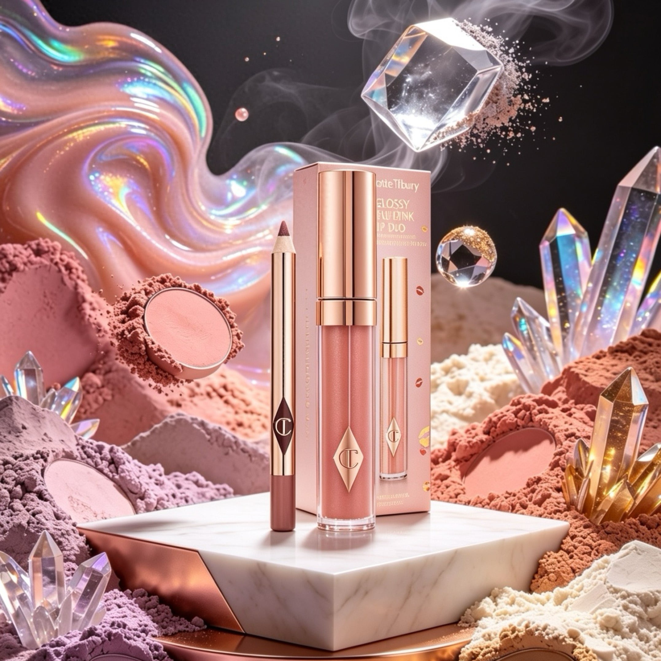 CHARLOTTE TILBURY | Glossy Nude Pink Lip Duo